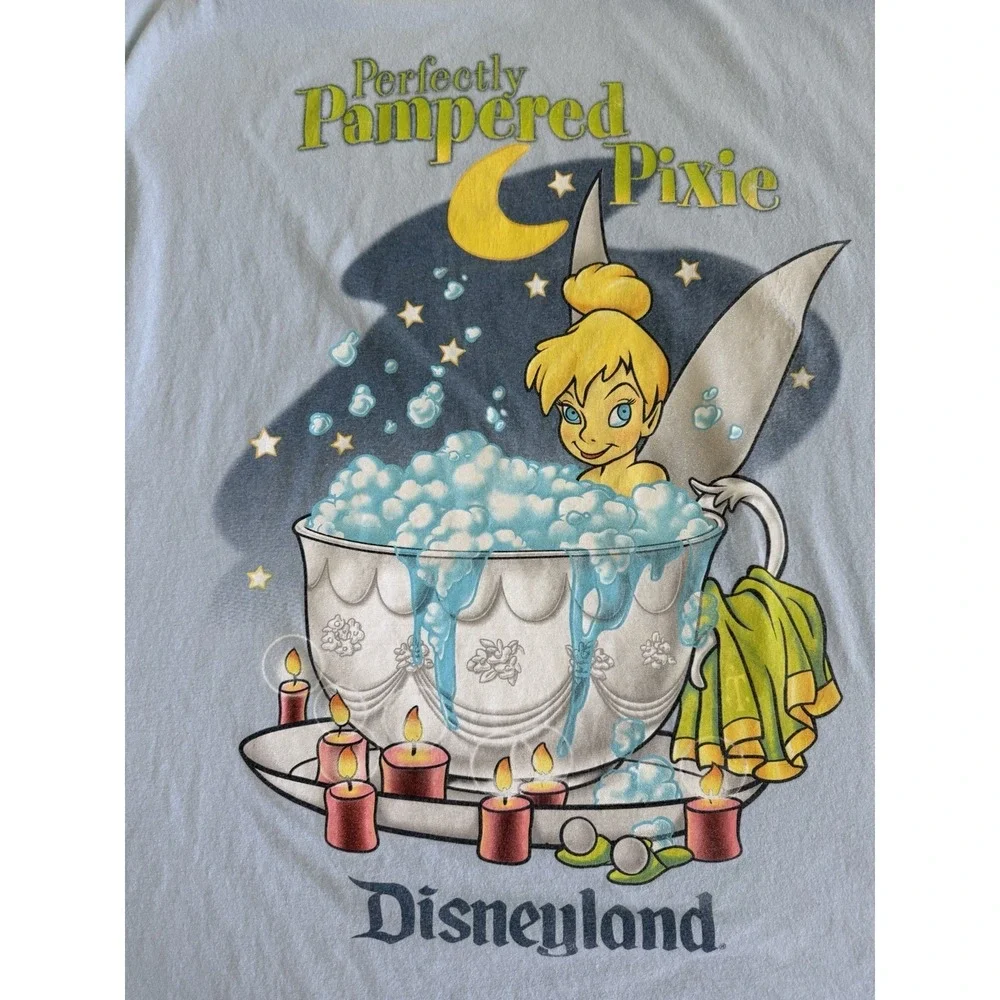 Vintage 90s Disneyland Resort Perfectly Pampered Pixie Womens Graphic Nightshirt - Picture 3 of 7